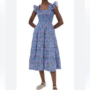 Hill House Blue Floral Midi Dress